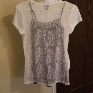Lace back tee